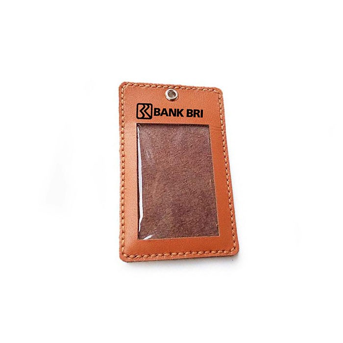 

Name Tag Id Kulit Asli Logo Bank BRI Warna Tan - Tali Id Card. Gantungan Id Card -