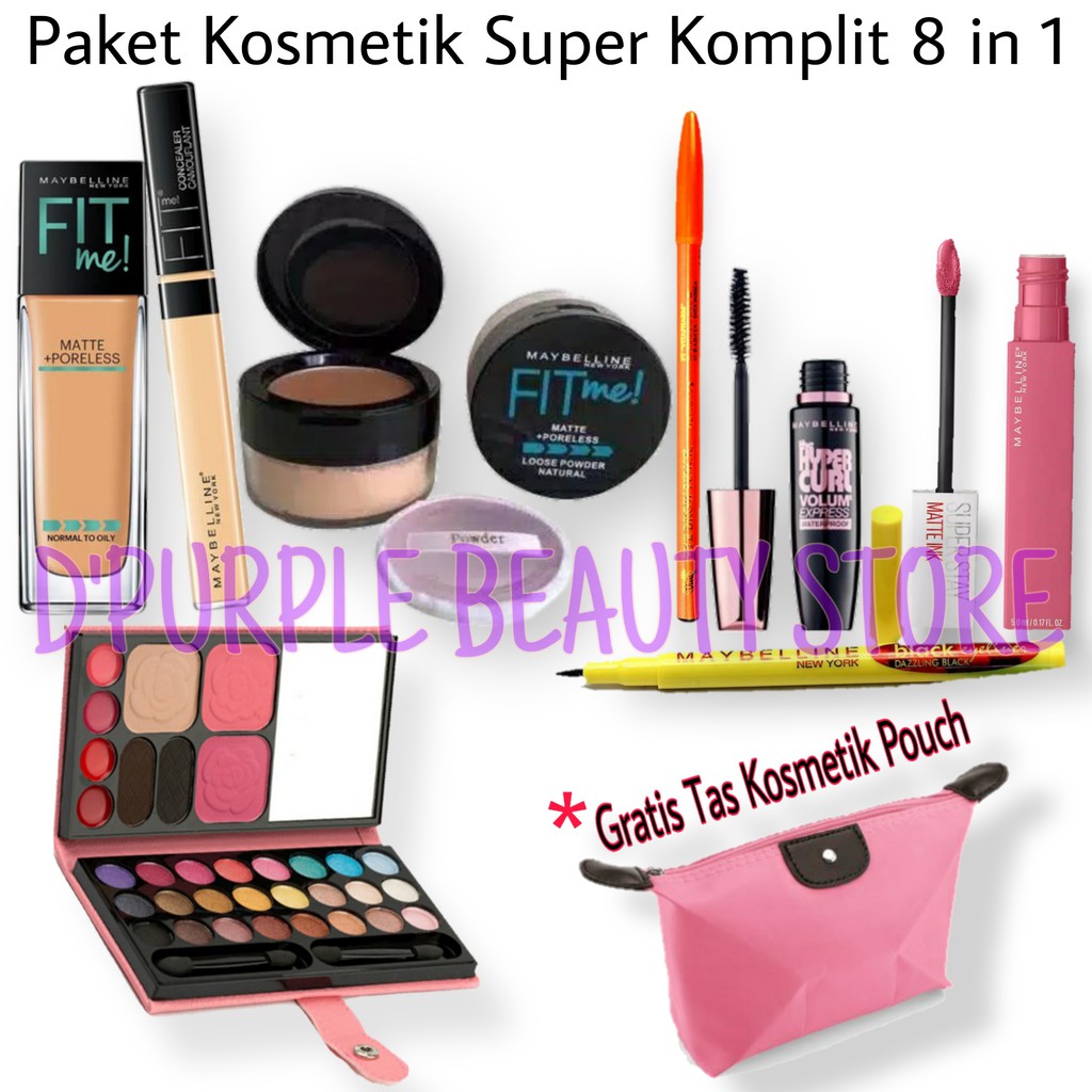 Paket Makeup Maybelline Super Lengkap 8 In 1 - Paket Kosmetik Maybelline Super Lengkap 8 In 1