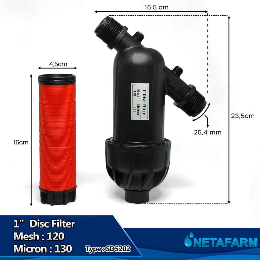 Disc Filter 1&quot; 120 Mesh NPT Sprayer Drip Irigasi Tetes - 1 Inch