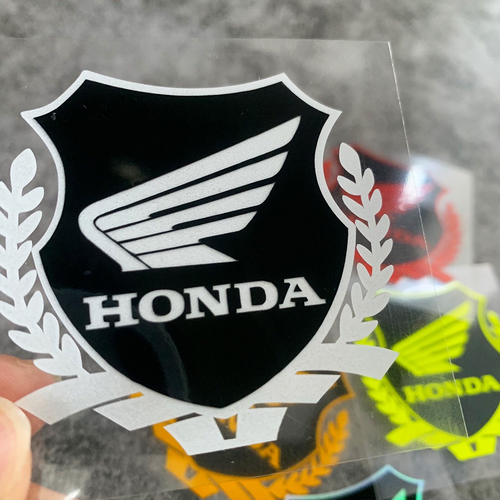 Honda Reflektif Logo Stiker Sayap Emblem Dashboard Fender Stiker Tahan Air Universal Aksesoris Motor Stiker