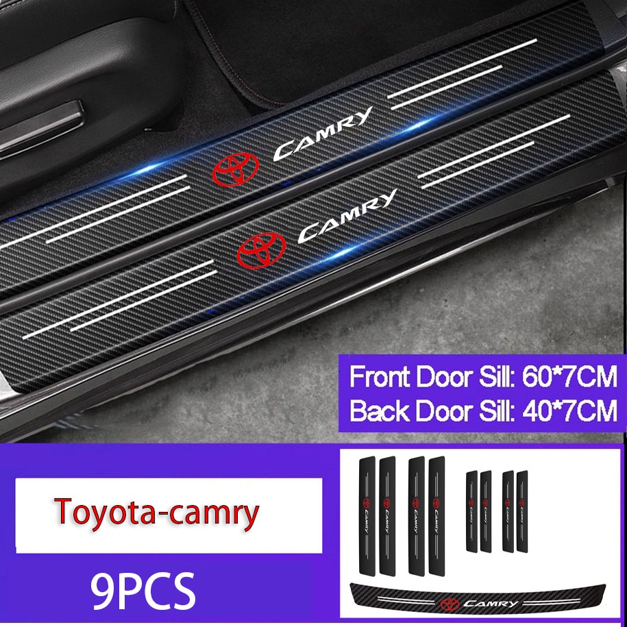 Stiker Pelindung Pintu Bagasi Mobil Toyota Camry Bahan carbon fiber anti Gores Tahan Air