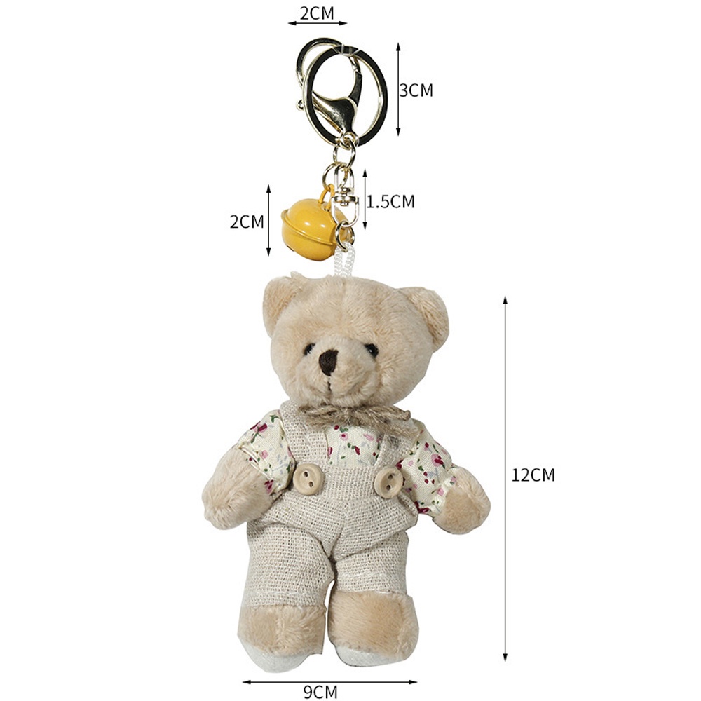 Needway  Fashion Jewelry Animal Key Ring New Bag Pendant Bear Keychains Plush Charm Door Car Keys Couple Lovers Bear Rabbit Floral Cloth Bell