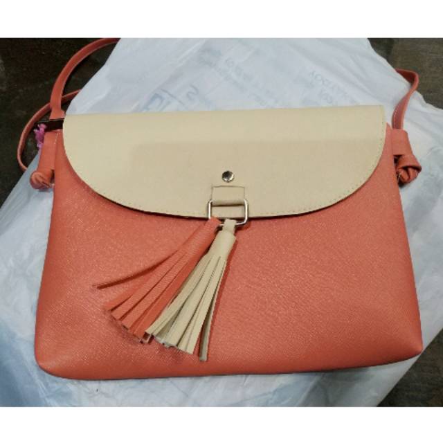 (BISA COD) TAS SELEMPANG KULIT SINTETIS 22x16 cm - SLING BAG WANITA