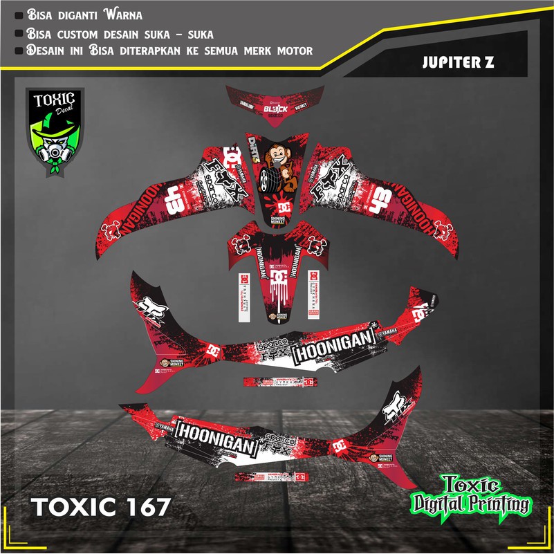 Sticker Decal YAMAHA MIO SPORTY FOX MERAH