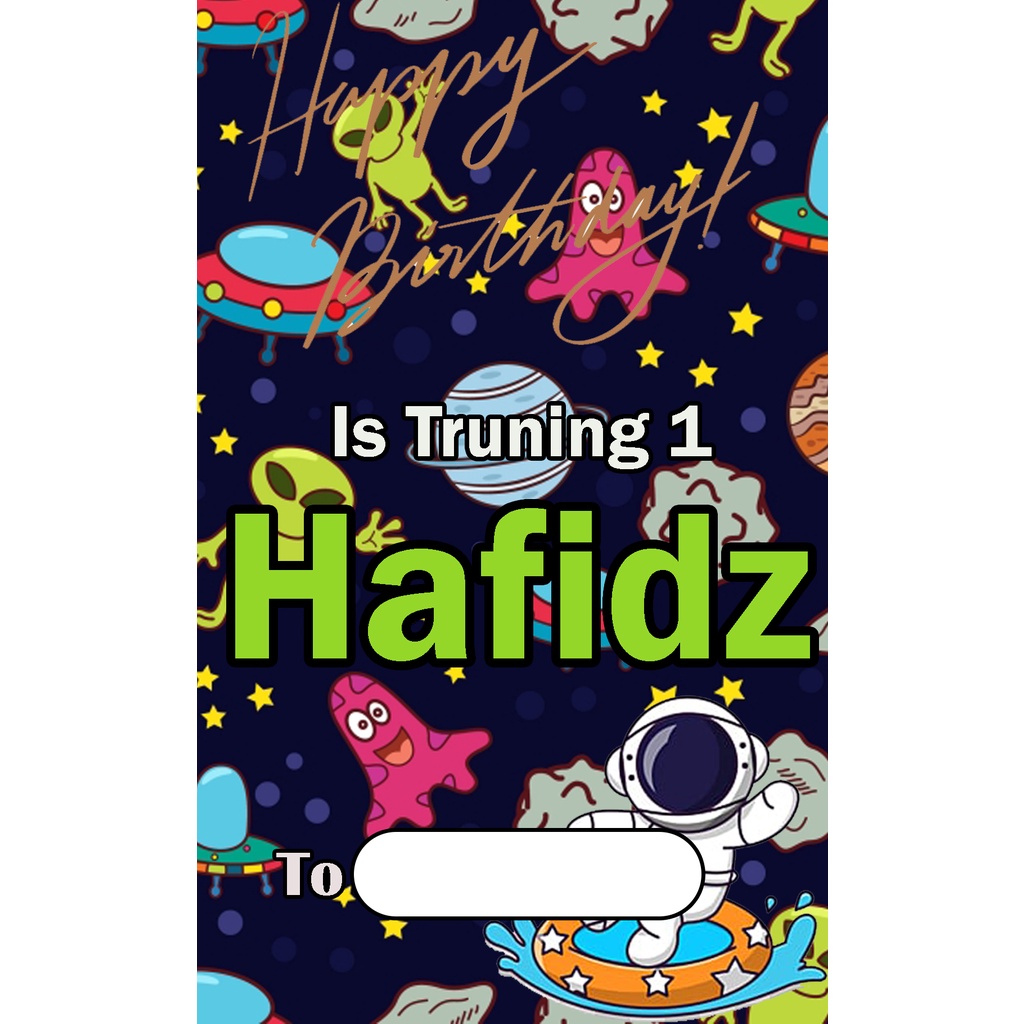 TEMA ASTRONOT UNDANGAN ULANG TAHUN ULTAH ULANGTAHUN KARTU UNDANGAN BIRTHDAY SURAT UNDANGAN KERTAS KA