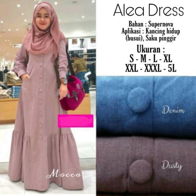 Alea Dress Big Size Ukuran Size S M L XL 2XL 3XL 4XL XXL XXXL  XXXXL 2L 3L 4L 5L  Dress Wanita Jumbo Gamis Big Size Baju Korea Over Size