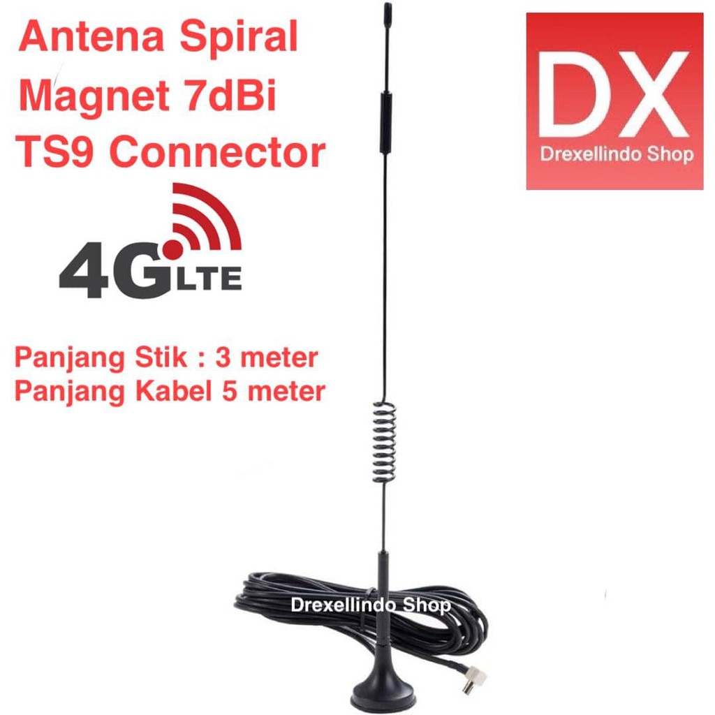 TS9 Antenna Spiral 7dBi 4G LTE 3G WCDMA GSM 3G 2.4G Kabel 5 meter