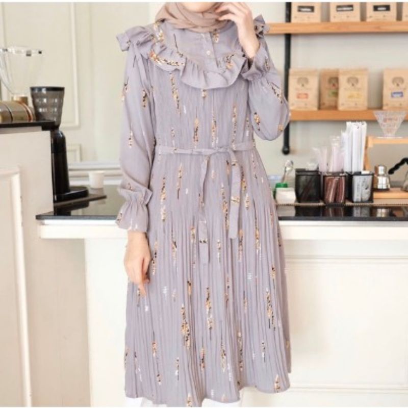 Tunik Retro Lavies Tunik Plisket Jumbo