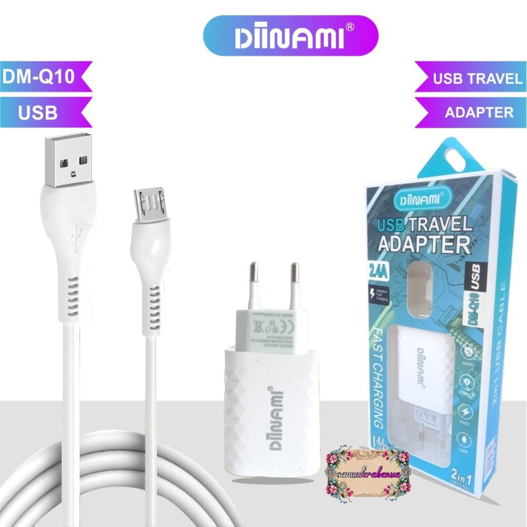 BM058 Diinami Q10 Cashan charger original 2.4Amper Samsung oppo xiaomi realme Vivo Free kabel Micro SB1444