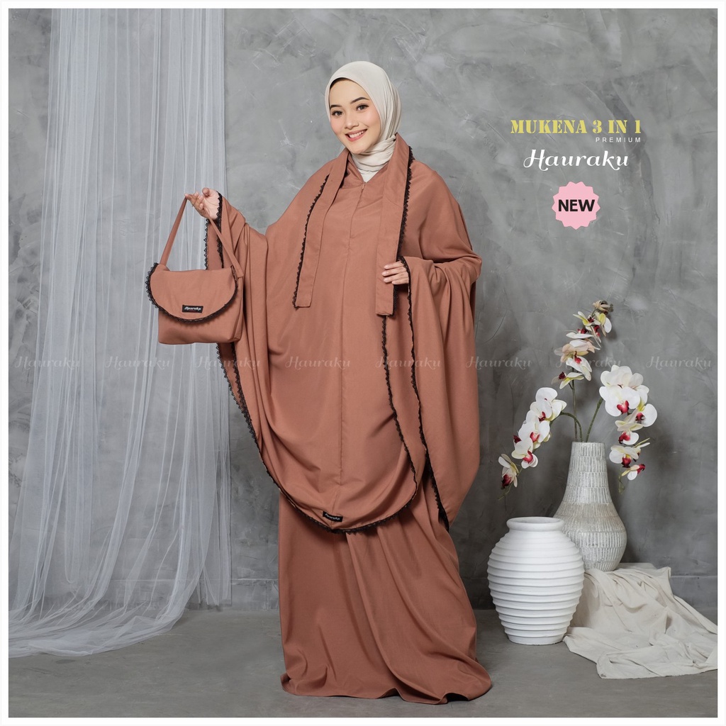 Mukena Dewasa 3 In 1 Katun Premium Traveling