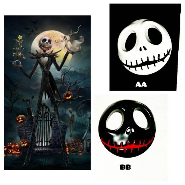 NIGHTMARE jack skellington emblem tebal metal solid stiker night mare