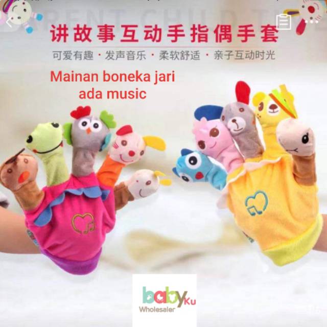 Mainan boneka jari ada music / Hand puppet music