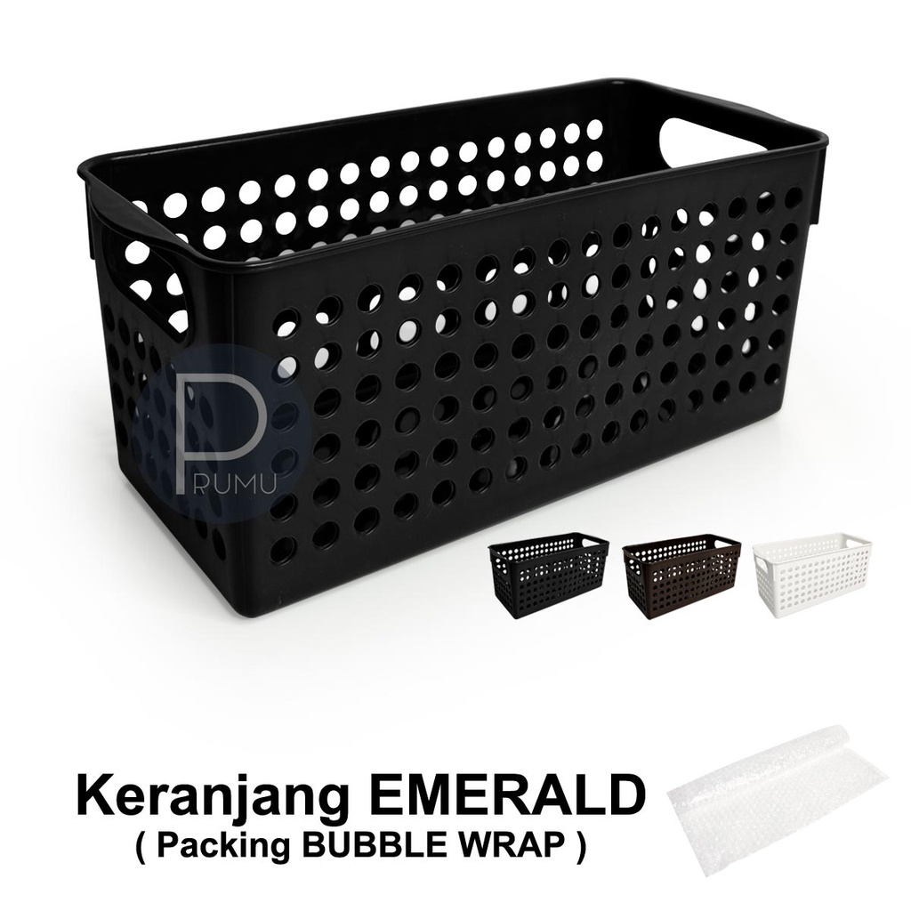 Keranjang Serbaguna - Keranjang Plastik - Kotak Penyimpanan - Box Organizer - Keranjang Penyimpanan - Kotak Serbaguna - Emerald