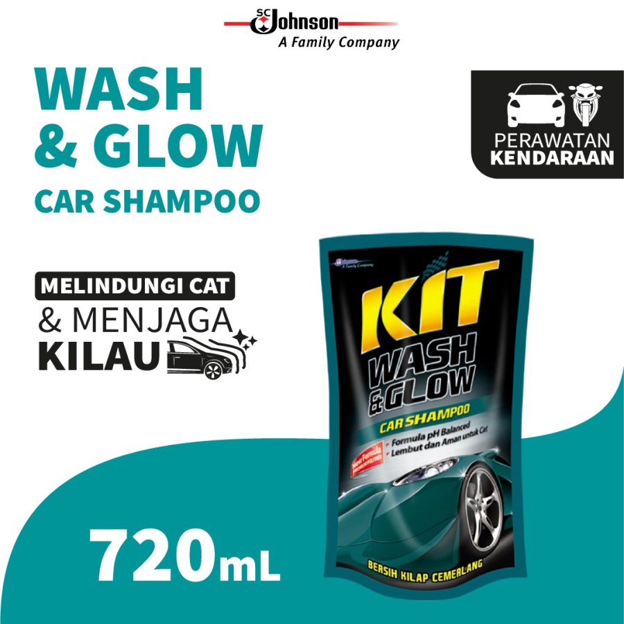 KIT Wash &amp; Glow Pouch Car Shampoo Shampo mobil motor 720ml