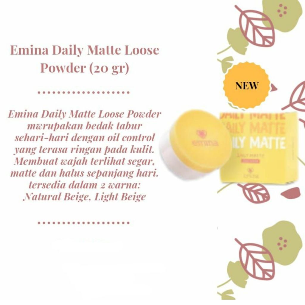 Emina Daily Matte Loose Powder 20g | Bedak Tabur RUMAH CANTIK