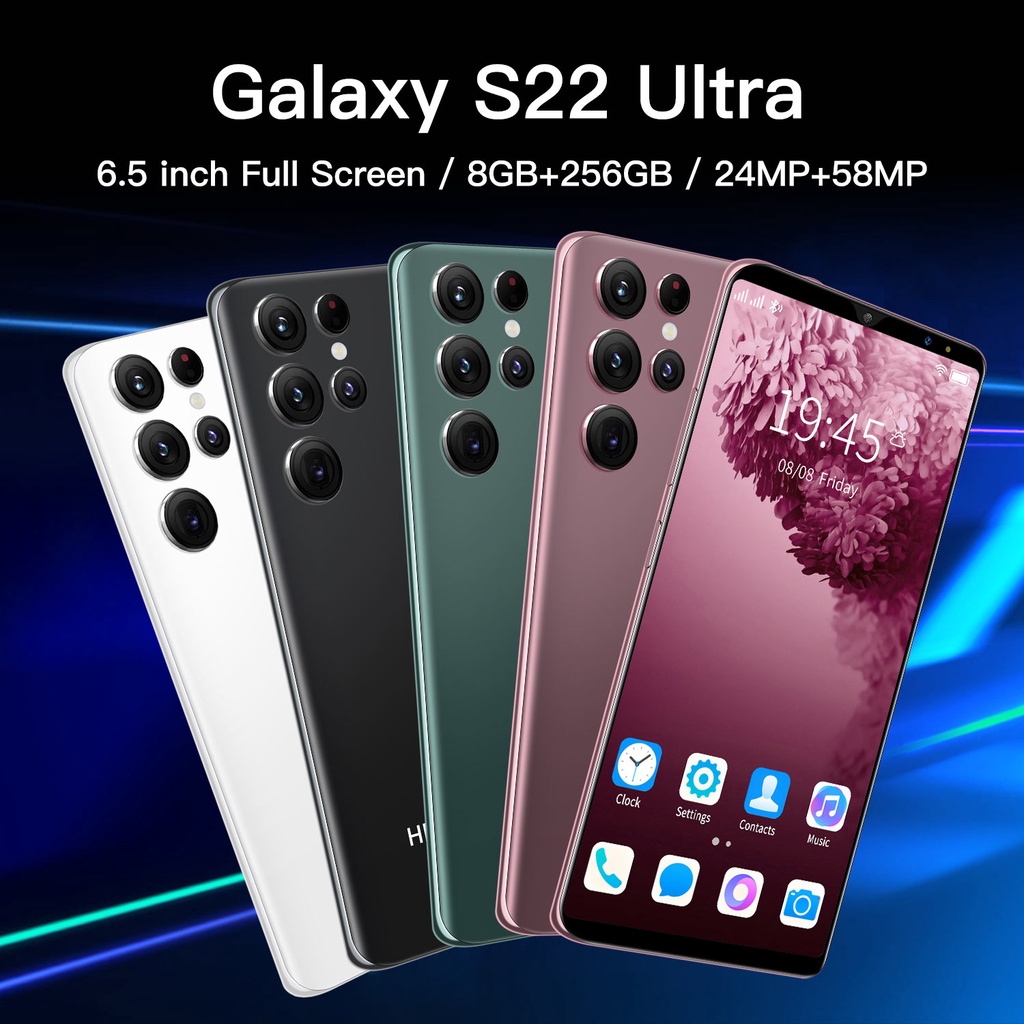 【COD+Pengiriman lokal】Galaxy S22 Ultra 6.5Inci Hp Smartphone RAM 8GB+256GB Handphone Murah Promo cuci gudang Android ponsel pintar Ponsel baru original