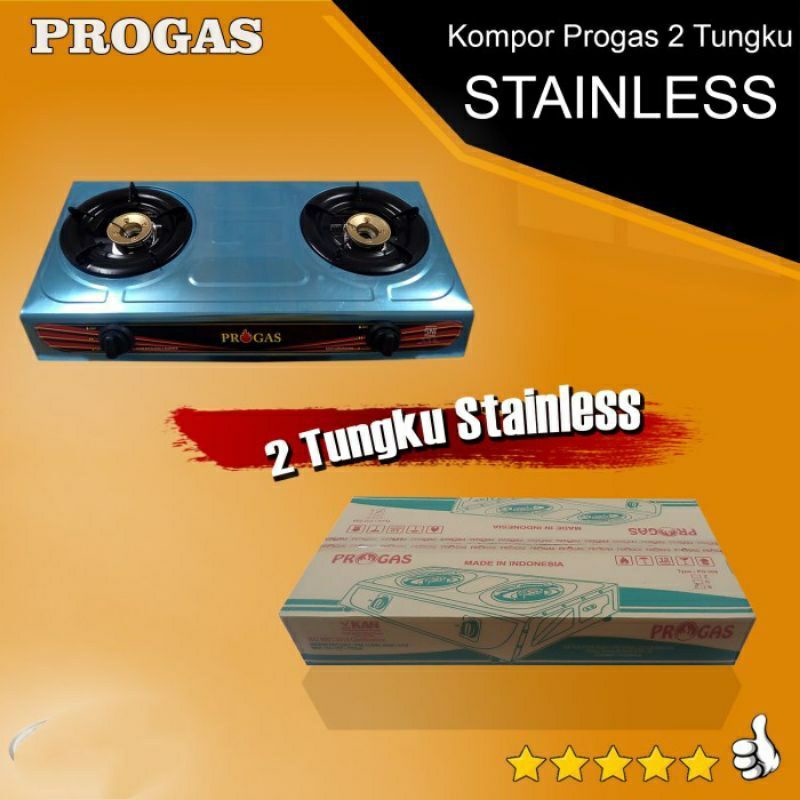 PROGAS  269S  , STAINLESS  , Kompor  , Kompor Gas 2 Tungku