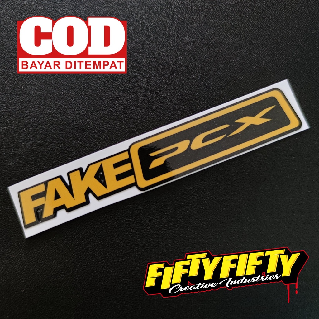 Stiker Print Cut FAKE PCX Stiker Printing Laminasi Glossy Tahan Air Stiker Motor Mobil Helm Sudah Membentuk Pola Desain