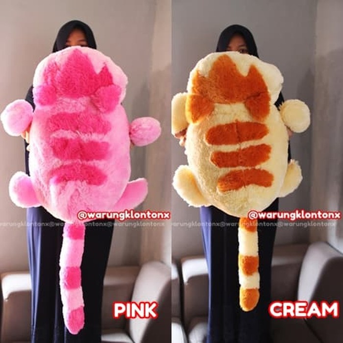 Dijual Boneka Kucing Lying Cat Besar Lucu Berkualitas   Merah Muda Diskon