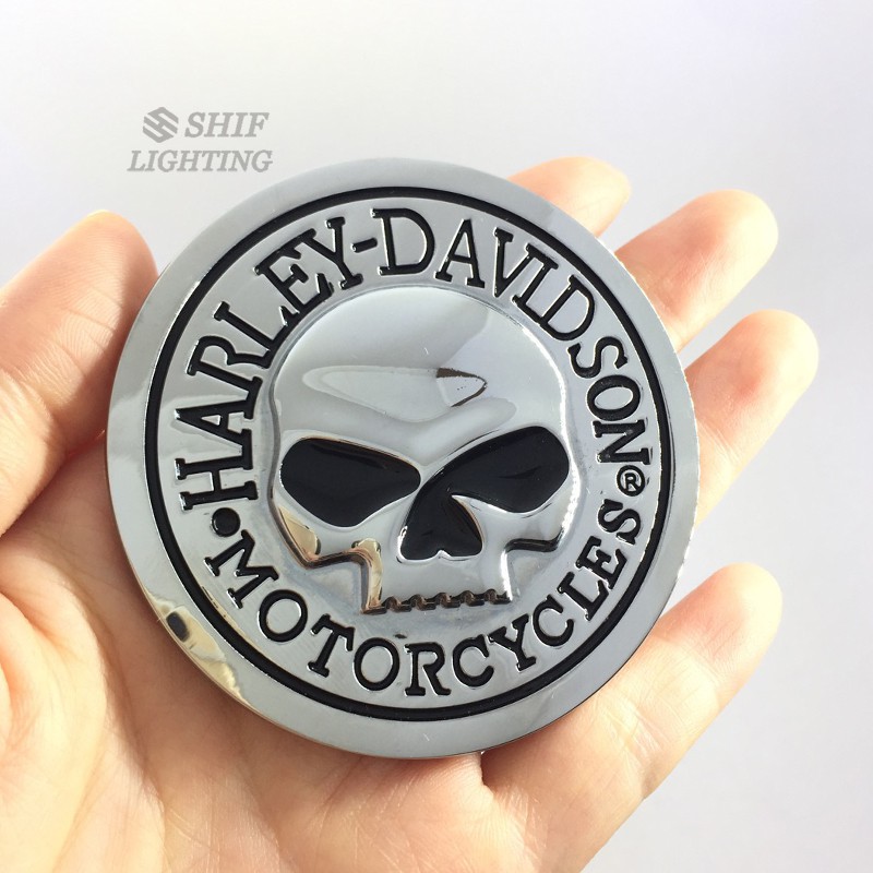 1Pc Stiker Emblem Logo Motor Harley Davidson Bahan Metal