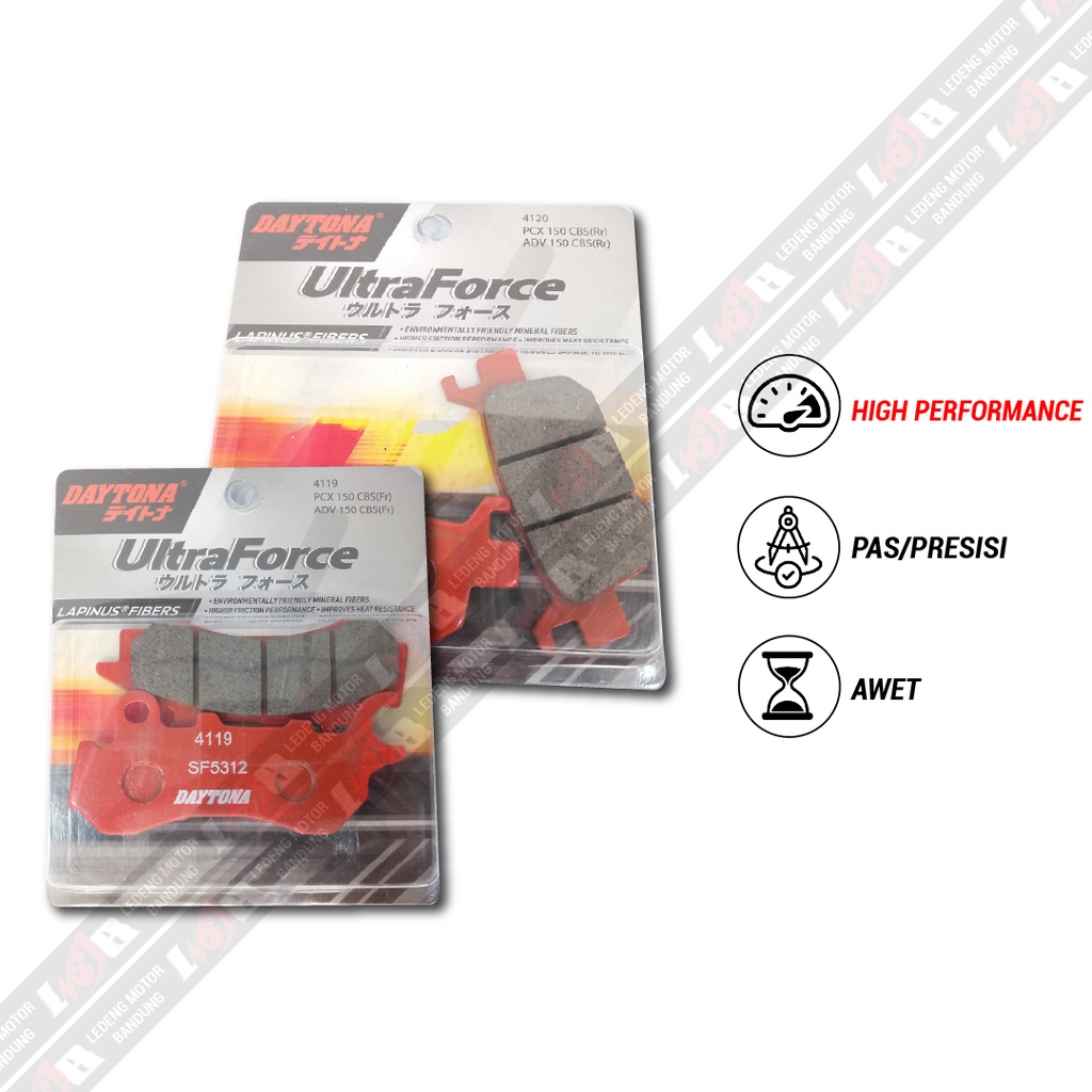 Daytona Lapinus Fiber Disc Pad PCX 160 ADV 150 CBS ABS Kampas Rem Cakram Front Rear Racing