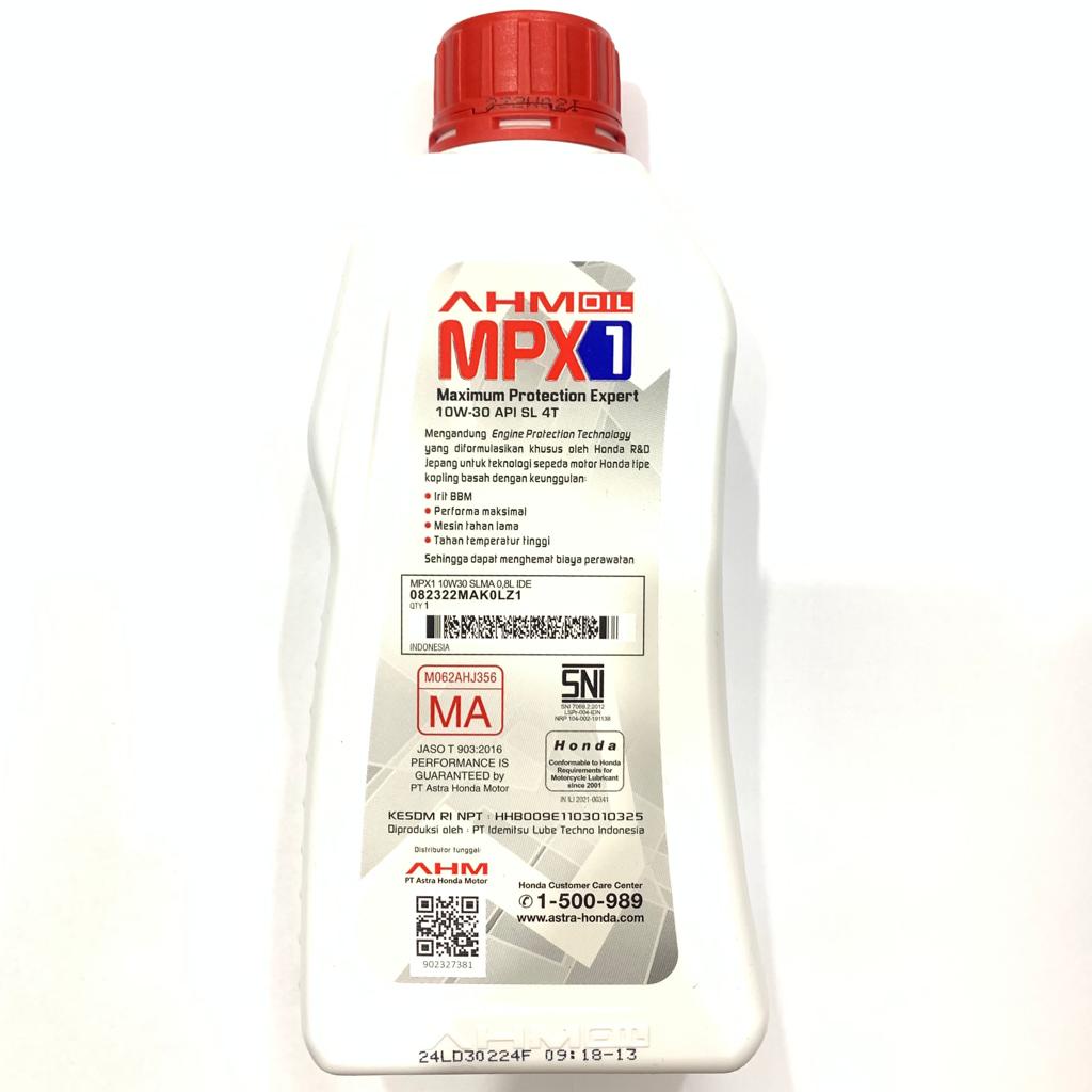 OIL AHM MPX 1 0.8L 800ML KHUSUS BEBEK JAMIN ORIGINAL HONDA