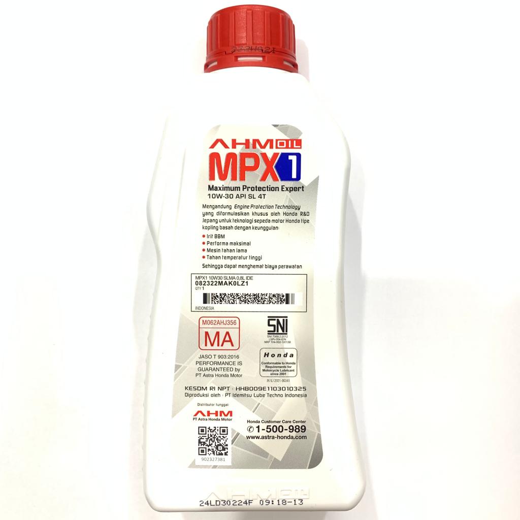 OIL AHM MPX 1 0.8L 800ML KHUSUS BEBEK JAMIN ORIGINAL HONDA