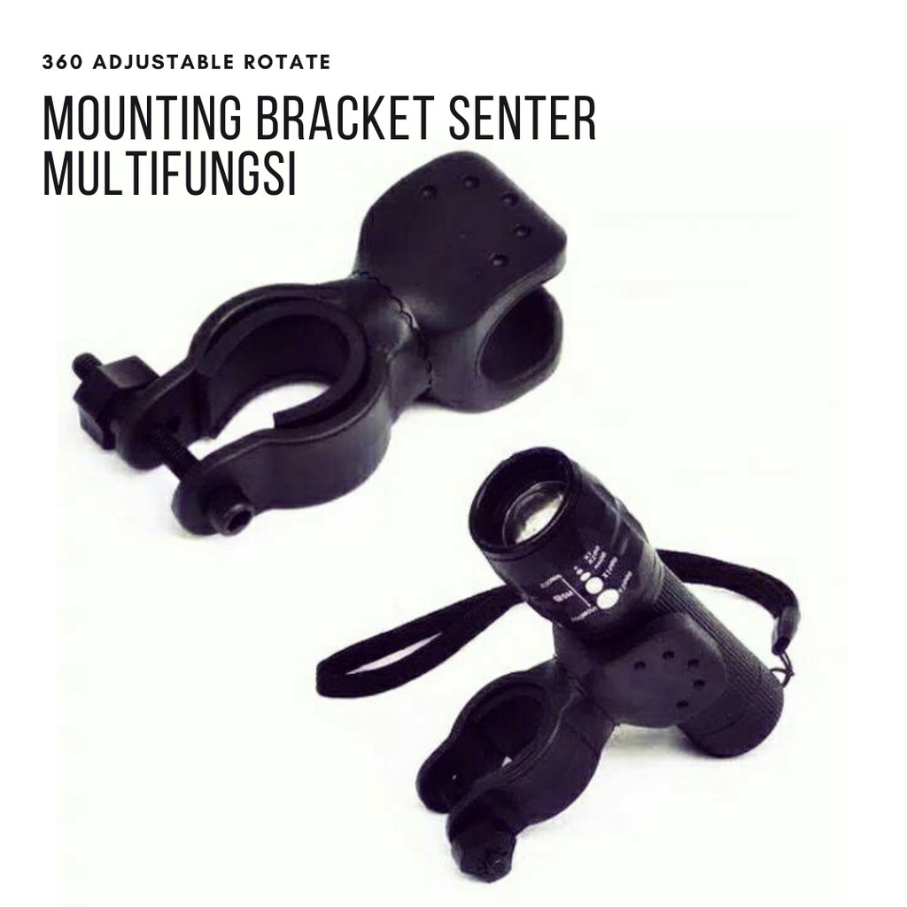 Braket Mounting Dudukan Senter Led Stang Sepeda dan Senapan