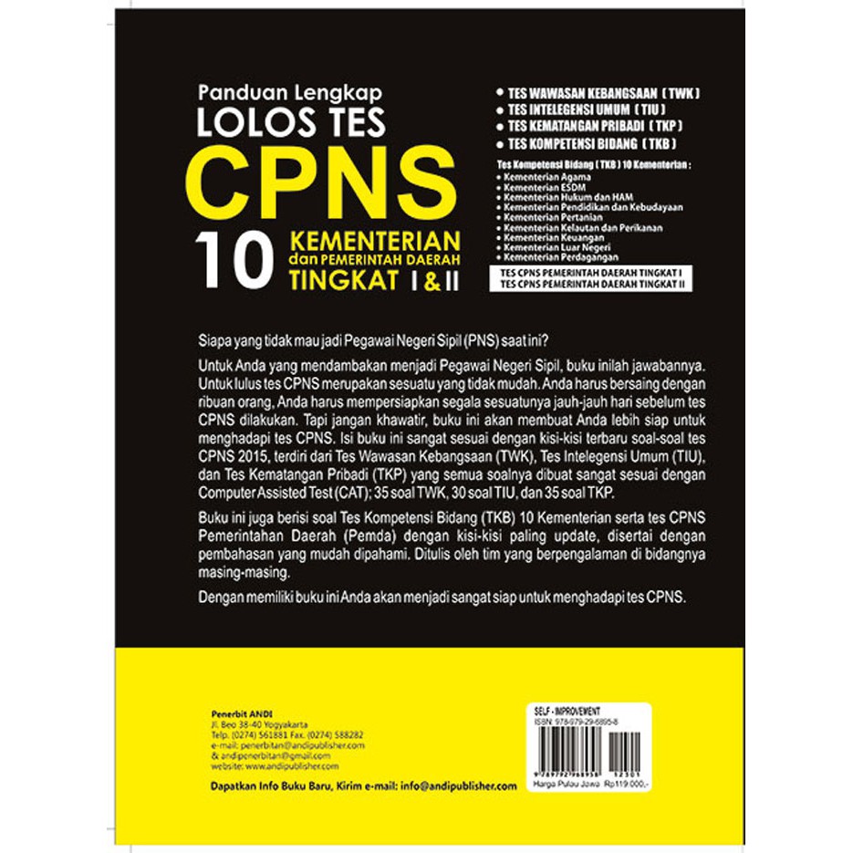 Panduan Lengkap Lolos Tes CPNS, 10 Kementrian dan Pemerintah Daerah Tingkat I & II-2