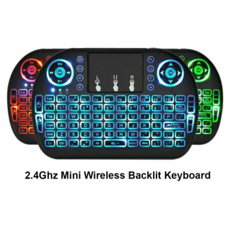 Keyboard qwerty mini wireless backlit with touchpad for smar tv box pc phone ps3 xbox