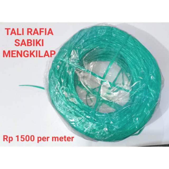 (HARGA PER 5 METER) TALI RAFIA SABIKI WARNA HIJAU TOSKA HARGA METERAN TALI PLASTIK TALI UMPAN PANCIN