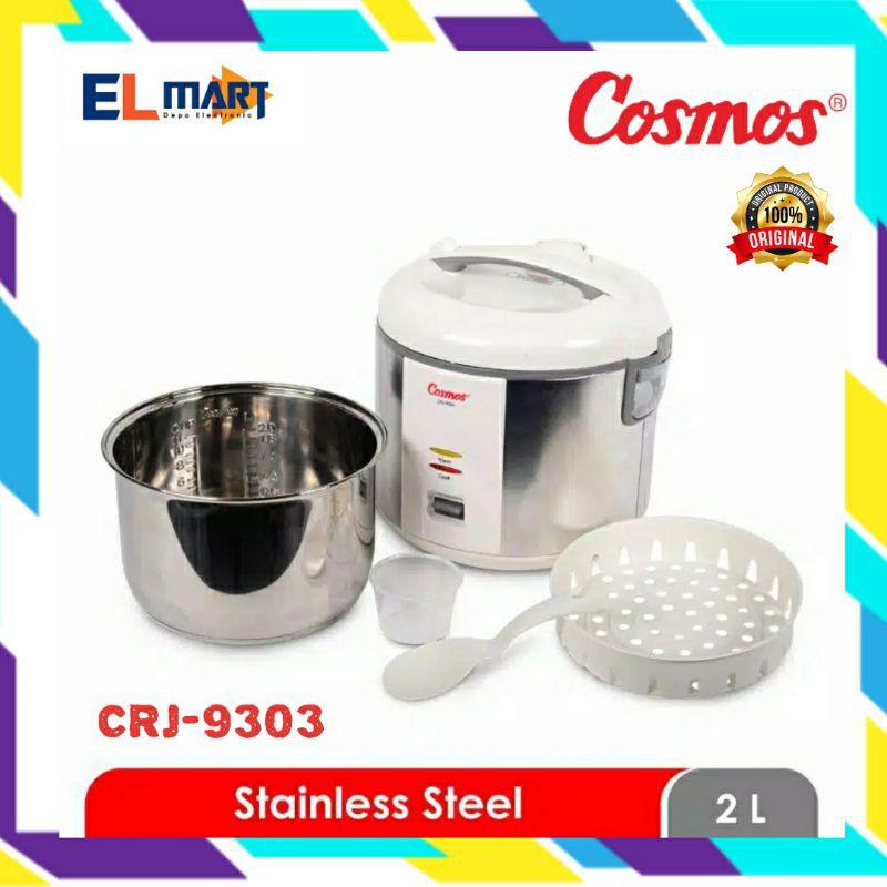 COSMOS magic com stainless steel 2L 3in1 CRJ 9303 -CRJ9303 Penanak nasi 2 Liter .