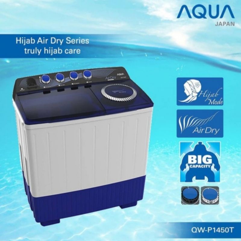 MESIN CUCI AQUA 2 Tabung 14 Kg QW-P1450T