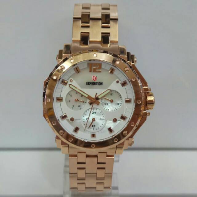 Jam tangan expedition e6402 rantai wanita rose gold