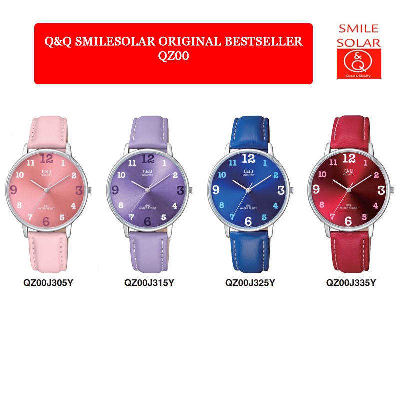 Jam Tangan Wanita Stylist Casual Kulit Leather Analog Original Q&amp;Q QnQ QQ QZ00 QA21 Series