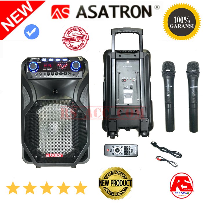 PROMO.. SPEAKER PORTABLE PA ASATRON 12 INCH ORIGINAL WIRELESS MICROPHONE