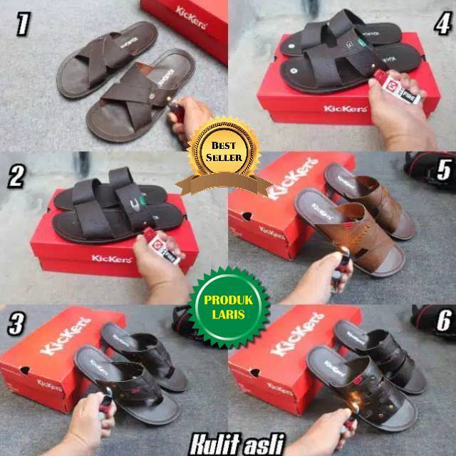 SANDAL PRIA SLIDE KULIT PU WARNA HITAM BRAVELEY