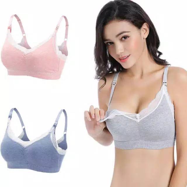 Bh Bra Menyusui Nursing Bra busa bra hamil tanpa kawat katun chelyne 1806