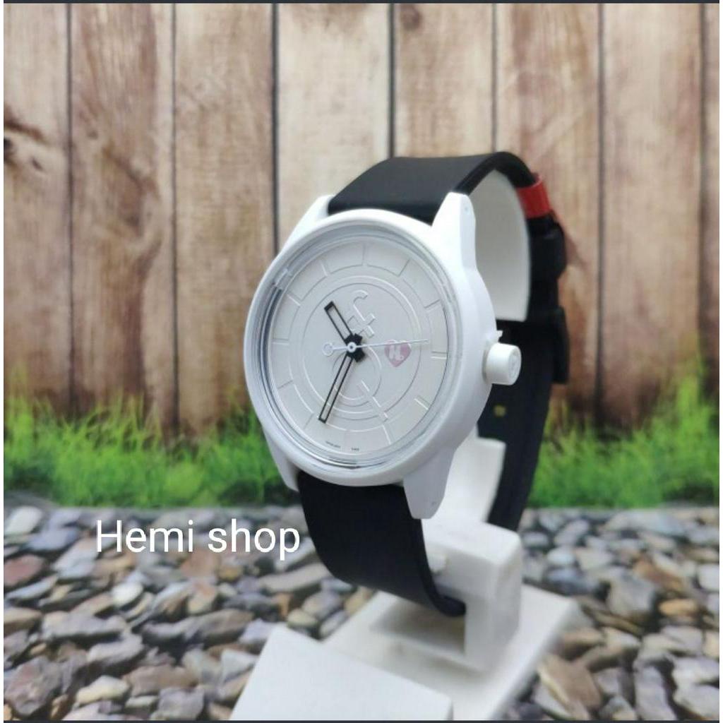 jam tangan fashion pria Q&Q QnQ QQ Smile Solar Karet Hitam VR52 RP00J030Y Custom Original