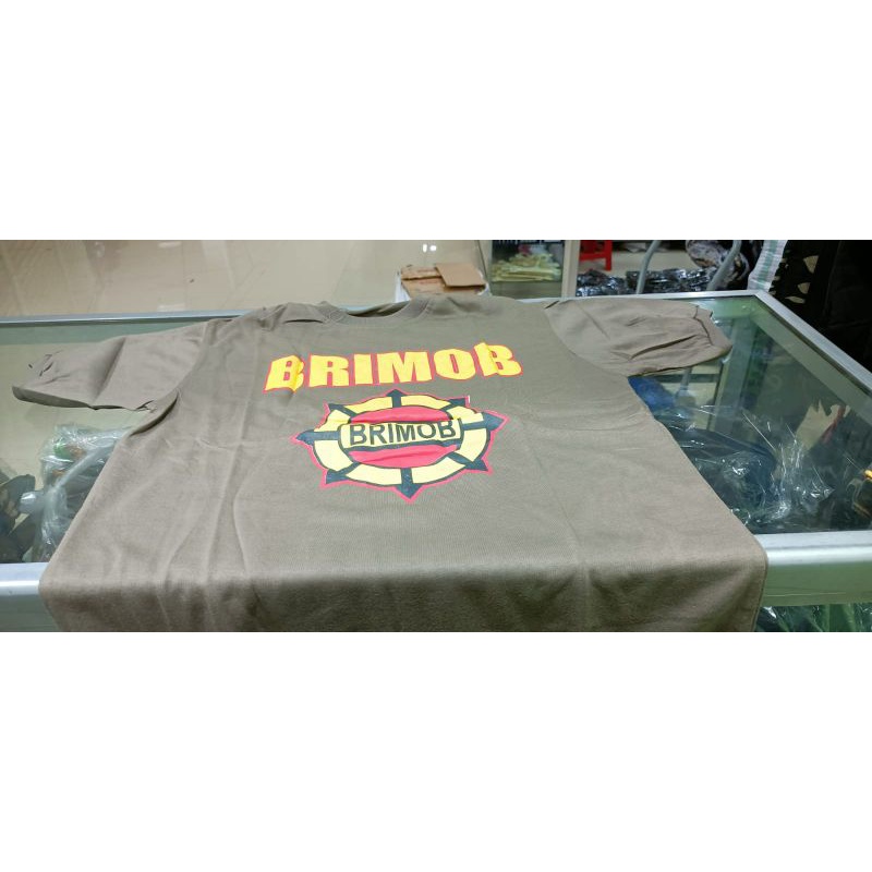 kaos brimob Coklat