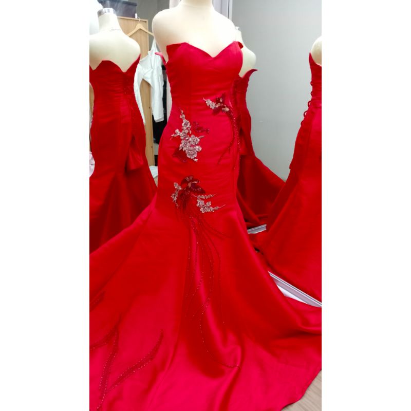 [GRATIS ONGKIR] Gaun cheongsam second / gaun tunangan Chinese preloved / gaun cheongsam preloved / g