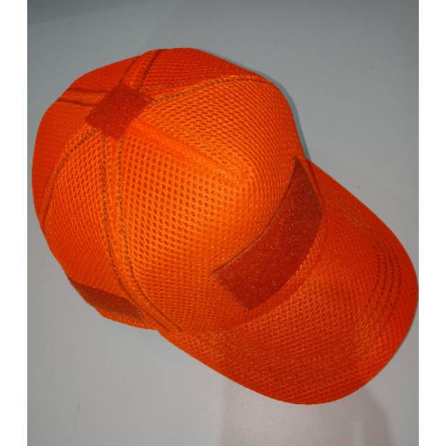 Topi tactical perekat lapangan doblemes jaring orange/pemadam/bpbd/rescue