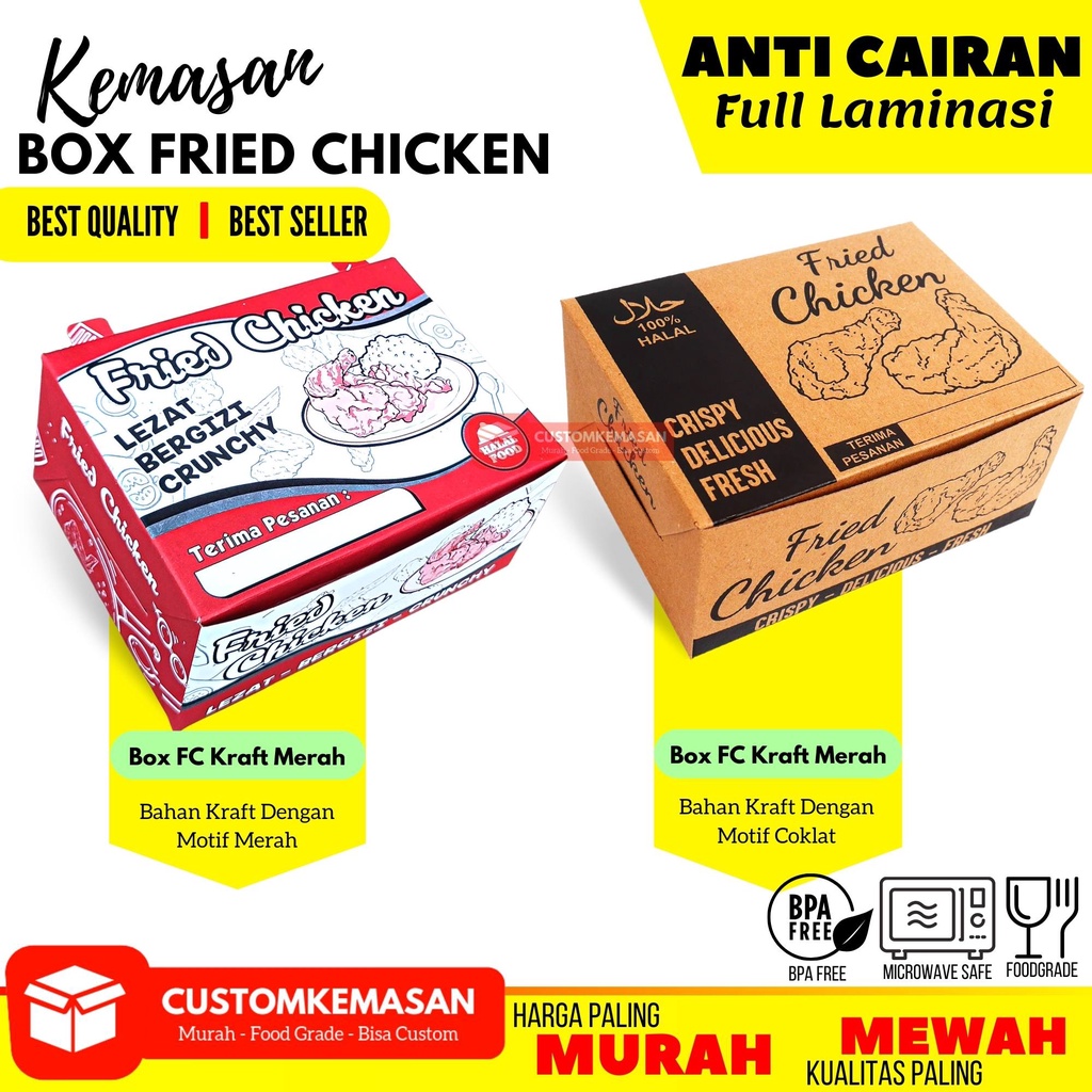 Box Fried Chicken / Kemasan Box Fried Chicken / Dus Fried Chicken / Kardus Fried Chicken / Kemasan F