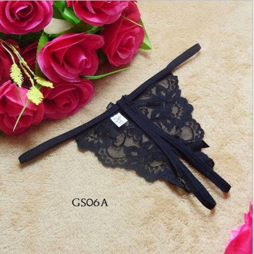 [SIAP KIRIM] CELANA DALAM SEXY G STRING OPEN CROTCH LACE HITAM GS06A