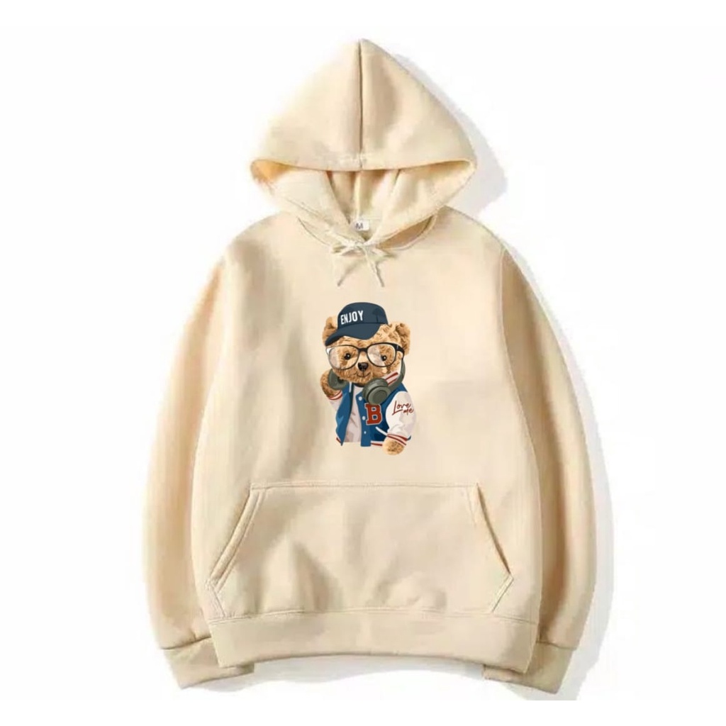 COD Terlaris Hoodie Sablon Teddy Bear Enjoy Polo PREMIUM / PRIA &amp; WANITA / Sweater / Switer / Hoodie Kekinian / Hoodie Hits / Switer Cewek/Hoodie Polos/ SIZE S M L XL XXL 2XL XXXL 3XL Termurah Murah Ukuran Big Size Jumbo