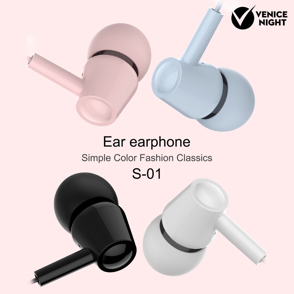 (VNEP) (Berkabel) Headset Earphone Kabel Jack 3.5mm Portable Universal Dengan Mic Subwoofer