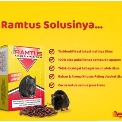 Jual RAMTUS RACUN PEMBASMI TIKUS | OBAT PEMBASMI TIKUS ORIGINAL 50 GR | Racun tikus ampuh | Pembasmi Tikus