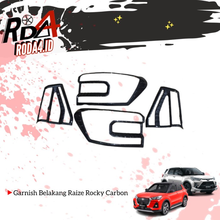 Garnish Mobil Raize Rocky 2021 Garnis Belakang Cover Tail Lamp Carbon