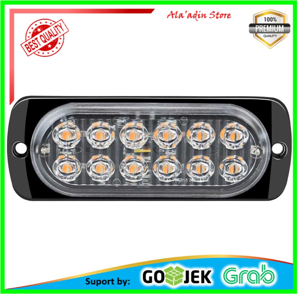 Cuci Gudang SCZEHN Lampu LED Mobil Warning Light 12LED 12-24V Yellow Light - SC888