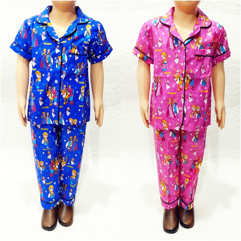 PROMO Baju Tidur Setelan PIYAMA Anak FROZEN Katun Jepang PROMO Baju Tidur Setelan PIYAMA Anak FROZEN Katun Jepang